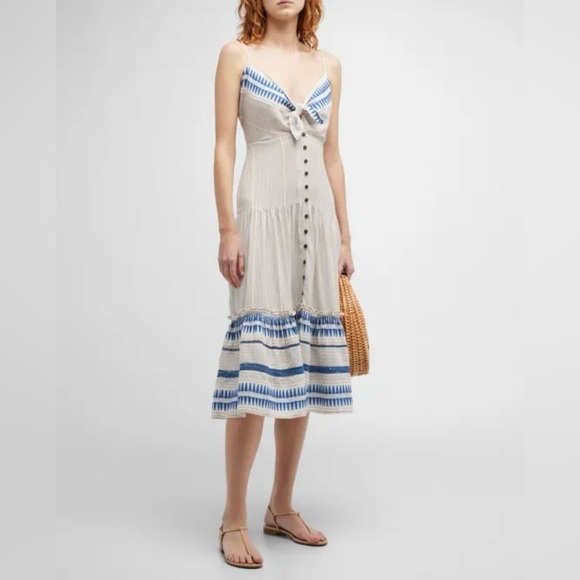 Veronica Beard Abilene Striped Tiered Midi Dress - Picture 6 of 13